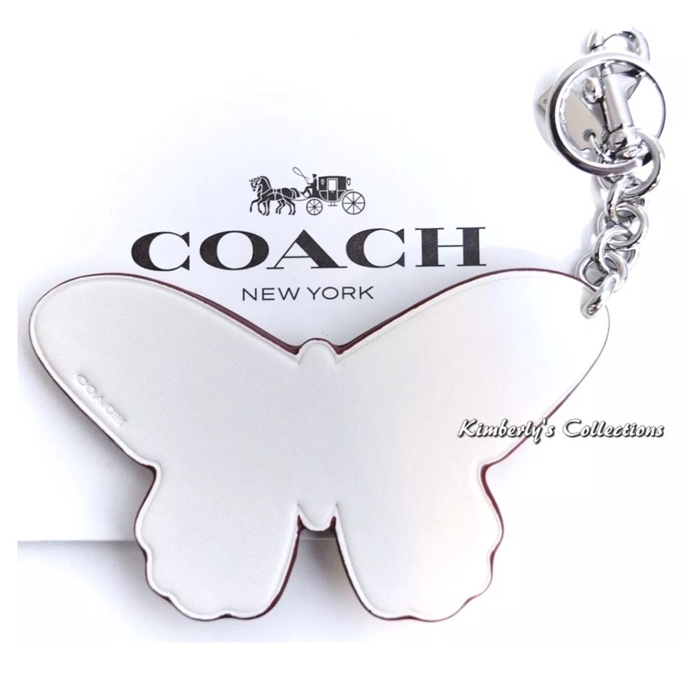 Coach Butterfly Studded Keychain Bag Charm - Picture 6 of 6